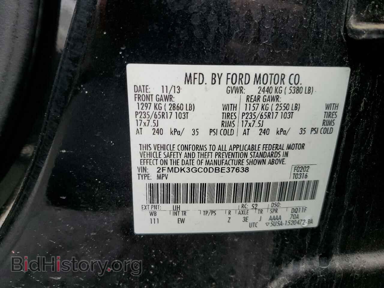 2013 FORD EDGE - VIN: 2FMDK3GC0DBE37638 - Photo 12