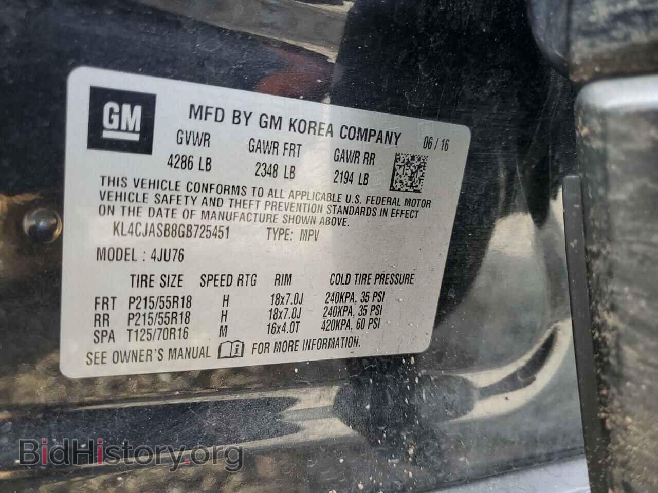 2016 BUICK ENCORE - VIN: KL4CJASB8GB725451 - Фото 12