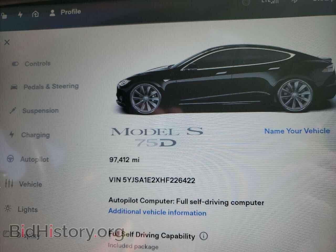 2017 TESLA MODEL S - VIN: 5YJSA1E2XHF226422 - Photo 9