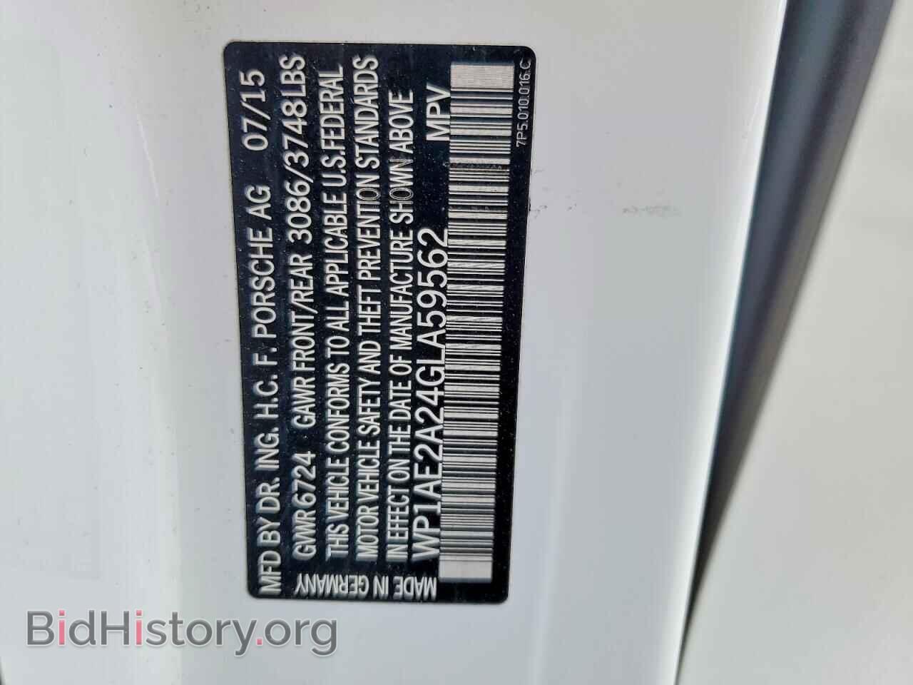 2016 PORSCHE CAYENNE - VIN: WP1AE2A24GLA59562 - Фото 14