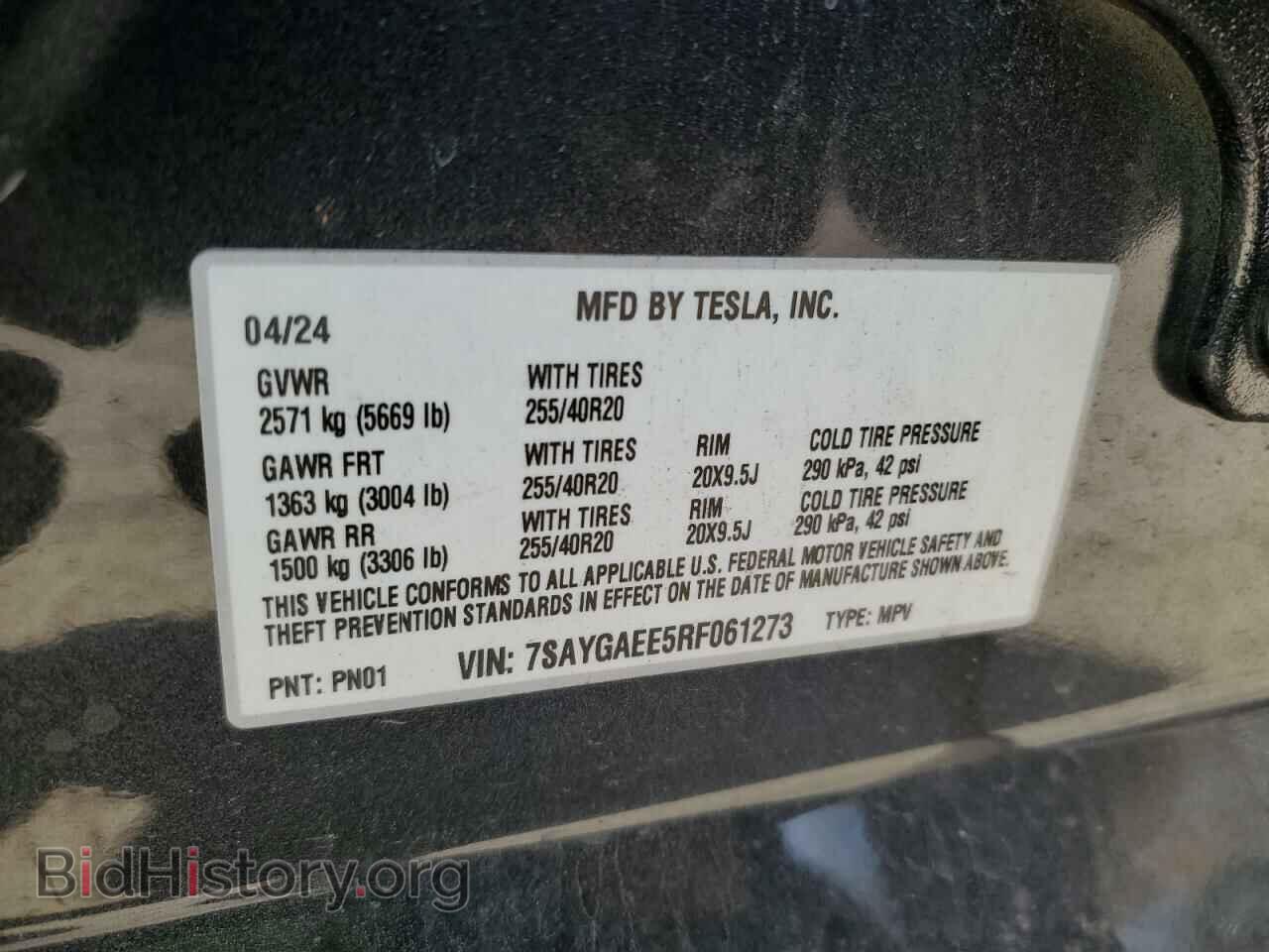 2024 TESLA MODEL Y - VIN: 7SAYGAEE5RF061273 - Фото 13