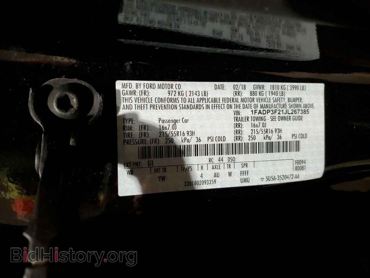 2018 FORD FOCUS - VIN: 1FADP3F21JL267385 - Фото 12