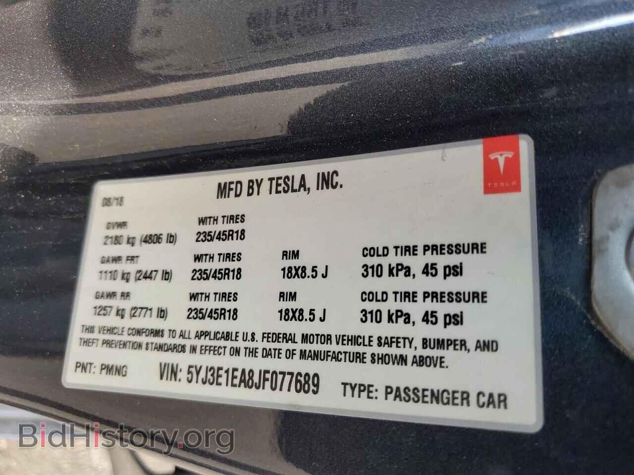 2018 TESLA MODEL 3 - VIN: 5YJ3E1EA8JF077689 - Photo 12