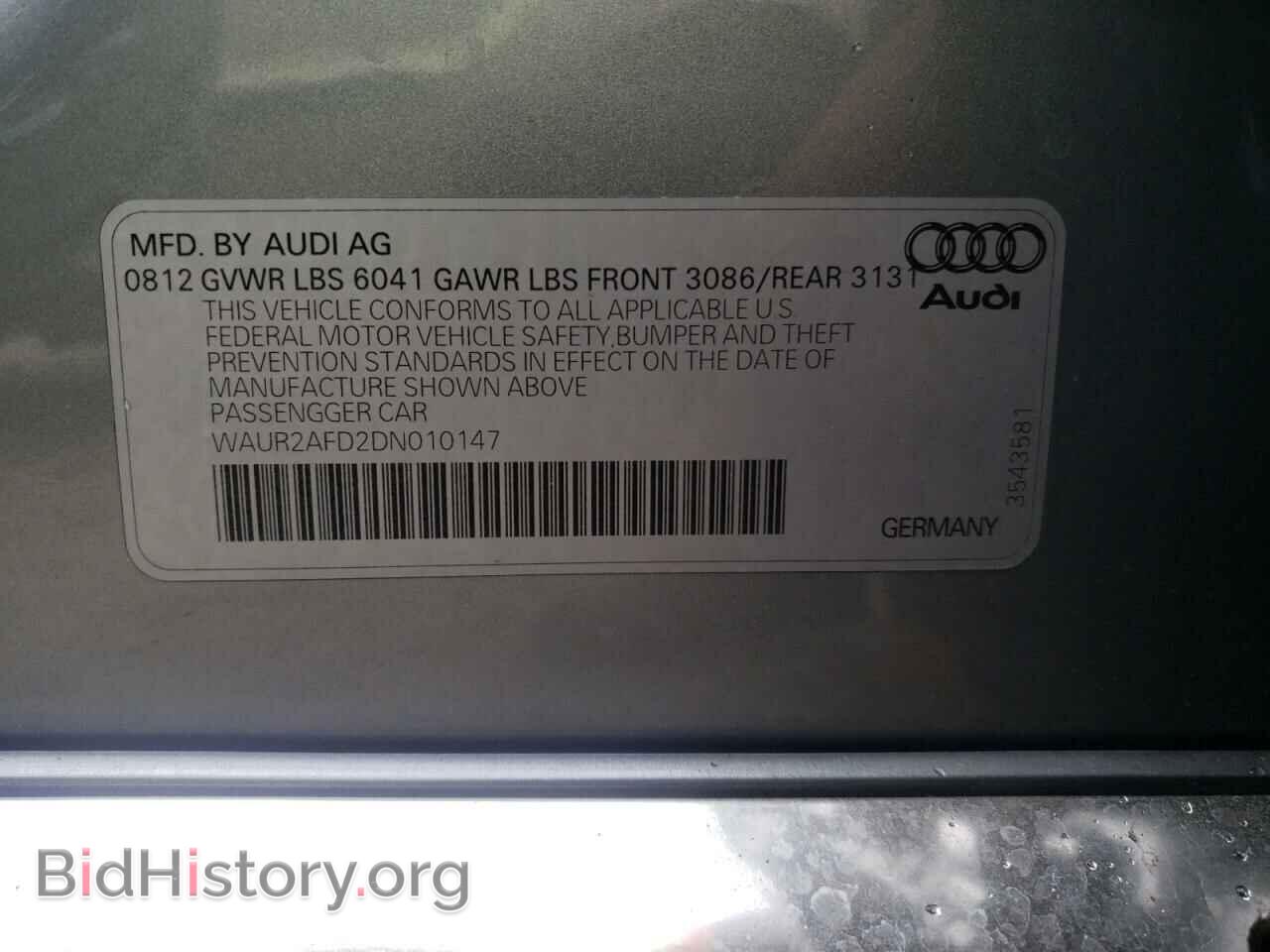 2013 AUDI A8 - VIN: WAUR2AFD2DN010147 - Фото 13