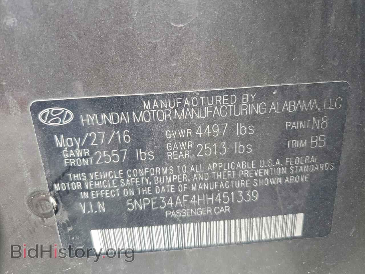 2017 HYUNDAI SONATA - VIN: 5NPE34AF4HH451339 - Фото 13