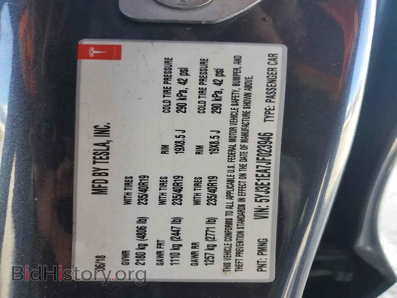 2018 TESLA MODEL 3 - VIN: 5YJ3E1EA7JF023946 - Photo 12