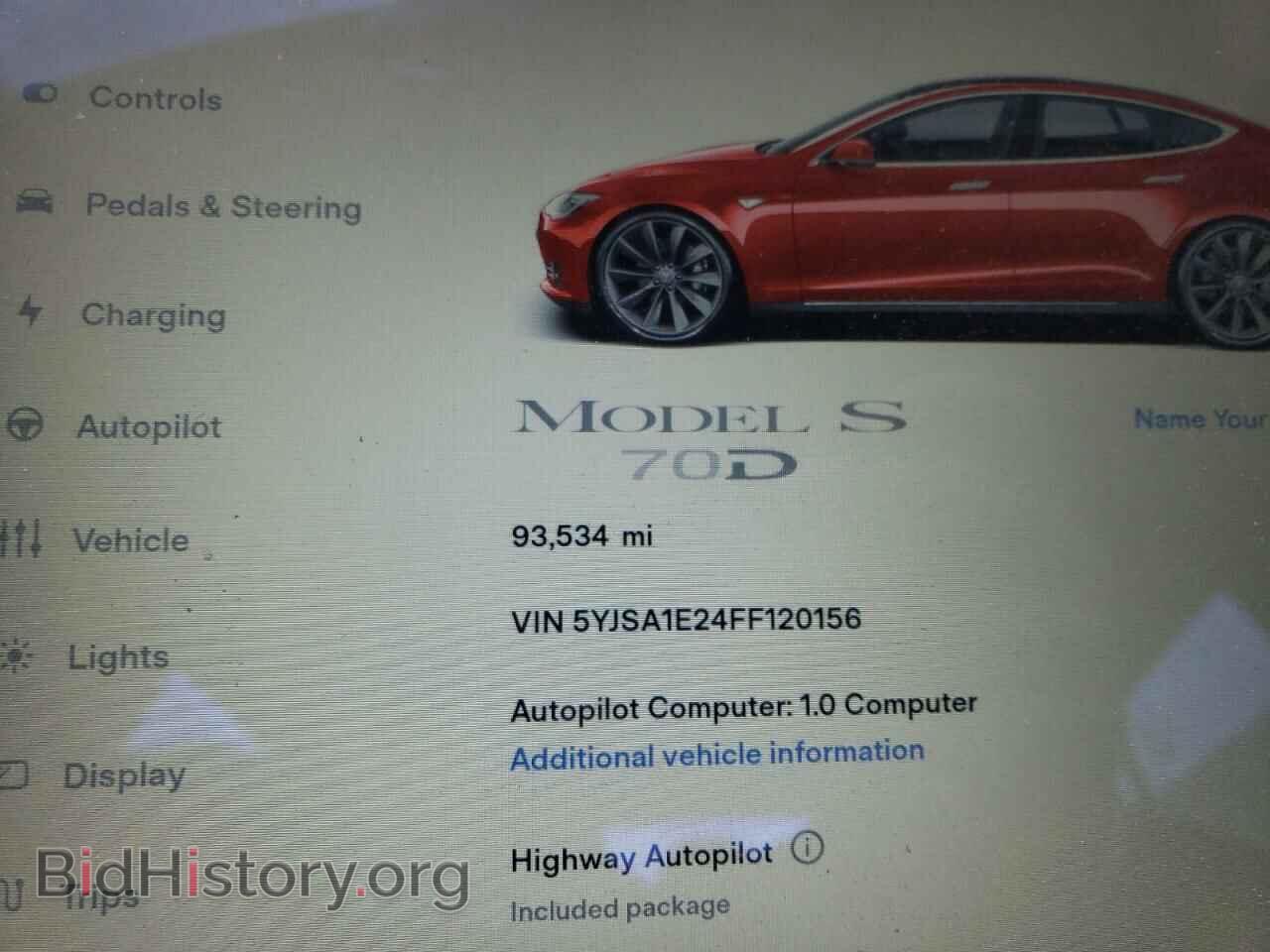 2015 TESLA MODEL S - VIN: 5YJSA1E24FF120156 - Photo 9