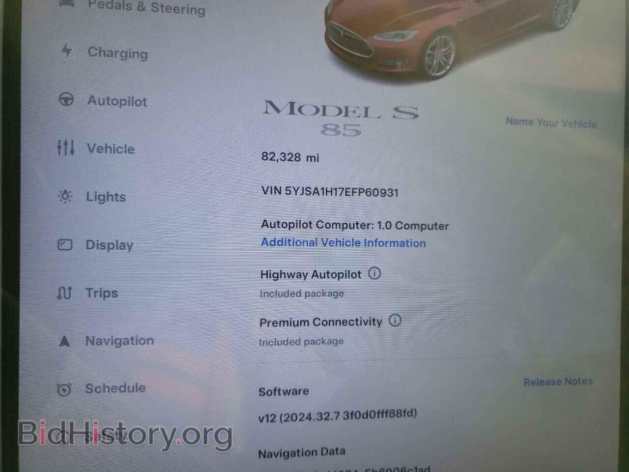 2014 TESLA MODEL S - VIN: 5YJSA1H17EFP60931 - Photo 9