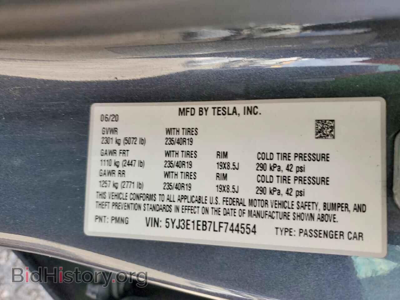 2020 TESLA MODEL 3 - VIN: 5YJ3E1EB7LF744554 - Photo 12