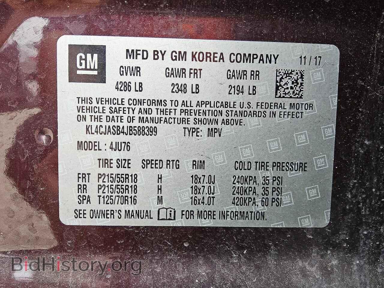 2018 BUICK ENCORE - VIN: KL4CJASB4JB588399 - Photo 13