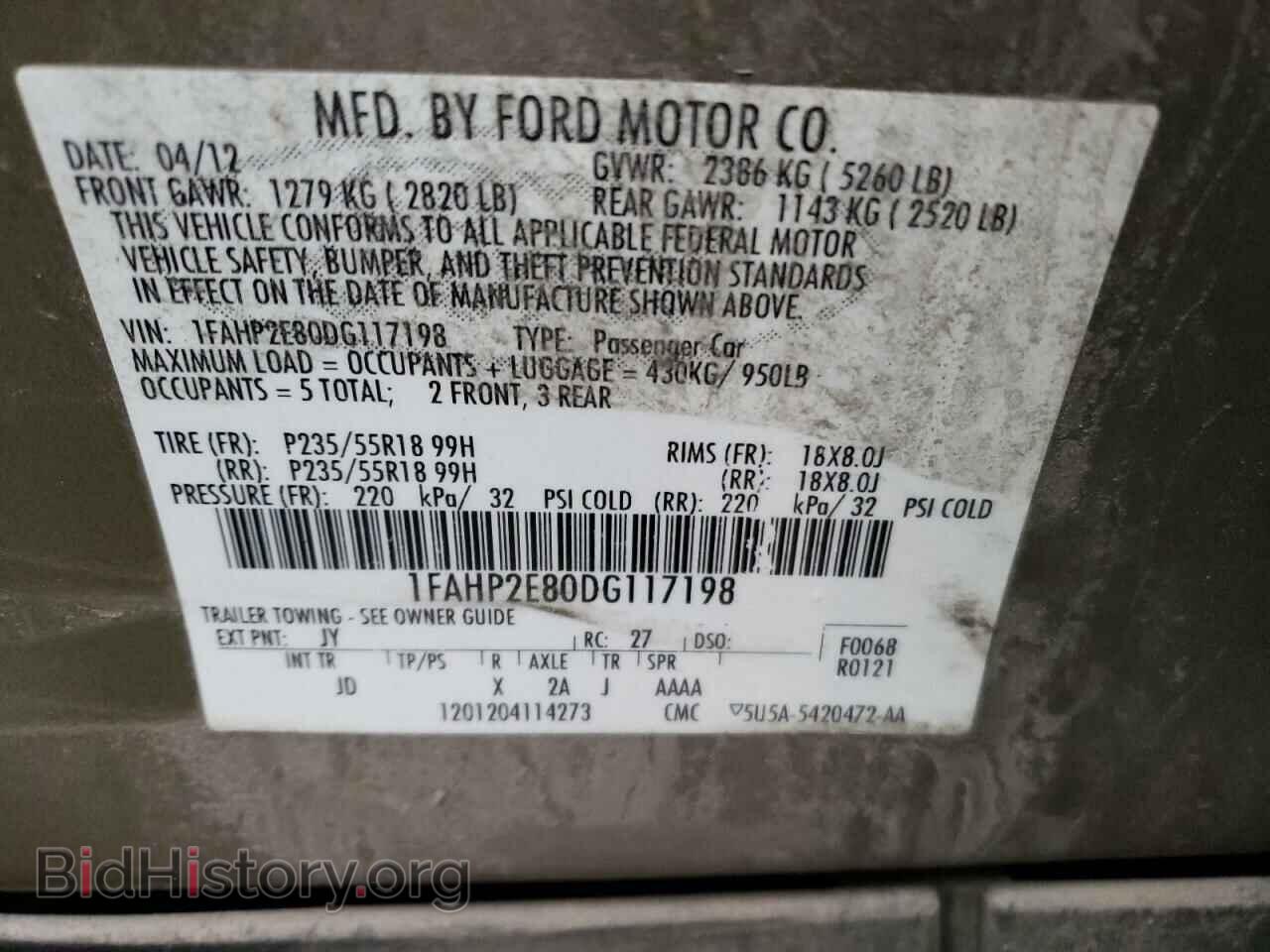 2013 FORD TAURUS - VIN: 1FAHP2E80DG117198 - Photo 12