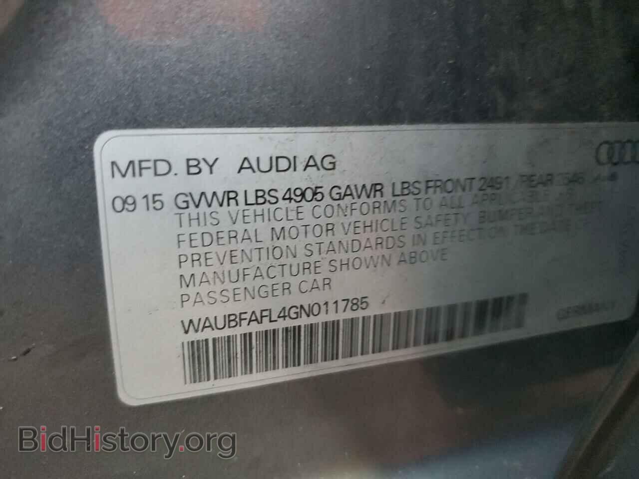 2016 AUDI A4 - VIN: WAUBFAFL4GN011785 - Фото 12