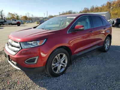2015 Ford EDGE Titanium, красный — VIN 2FMTK3K83FBC22739, Copart