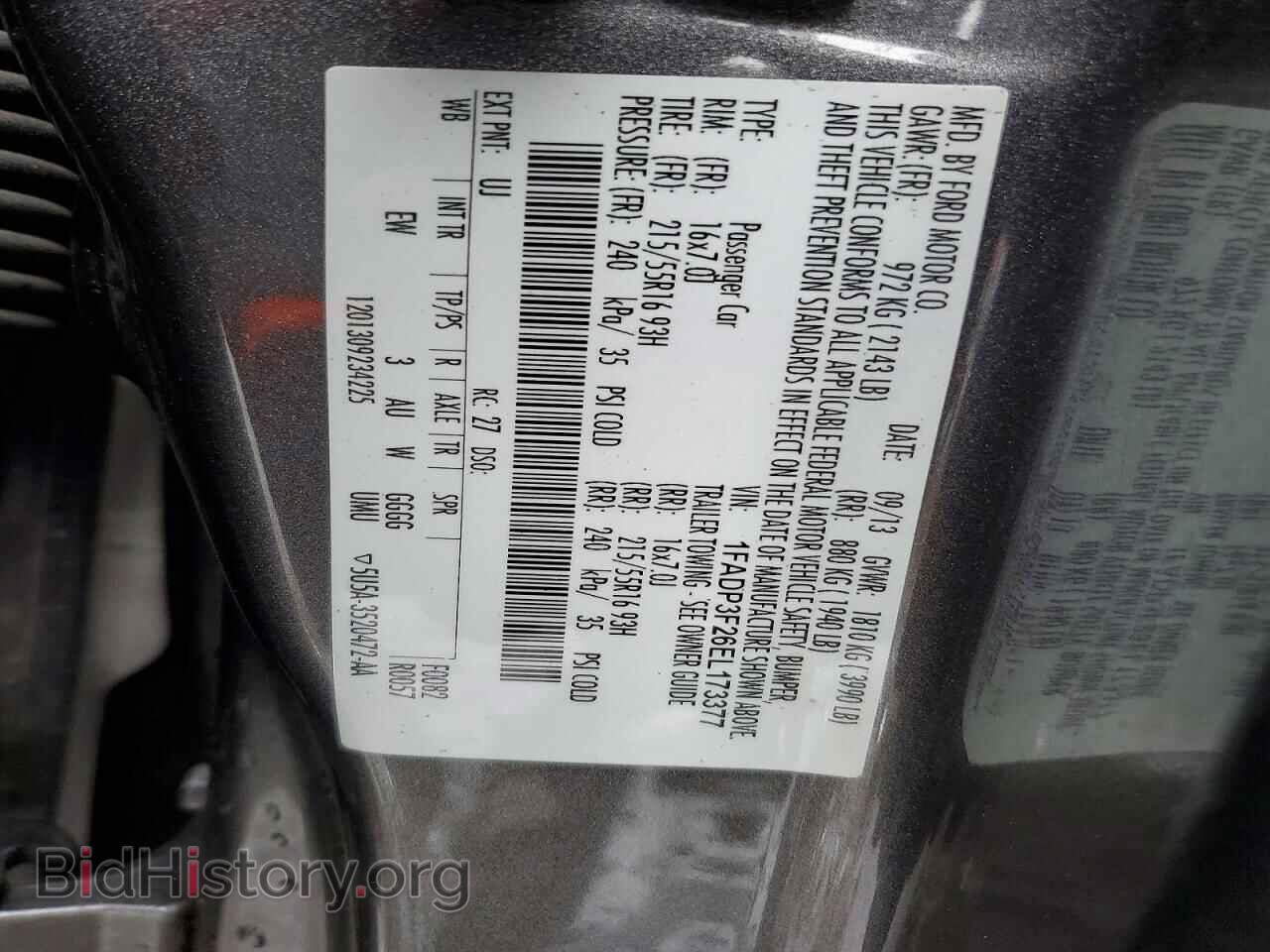 2014 FORD FOCUS - VIN: 1FADP3F26EL173377 - Фото 12