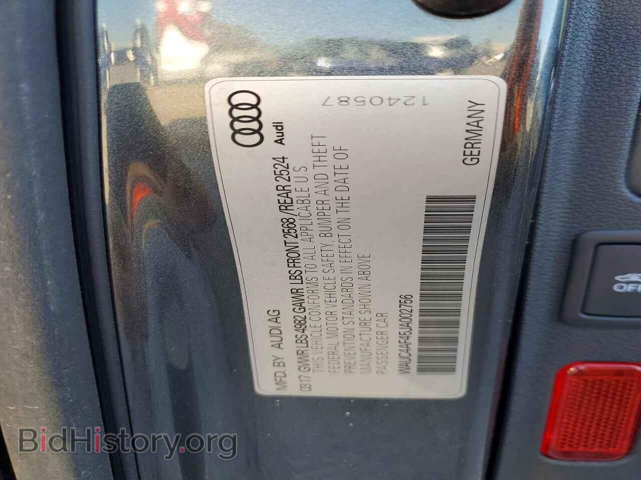 2018 AUDI S4/RS4 - VIN: WAUC4AF45JA002756 - Фото 12