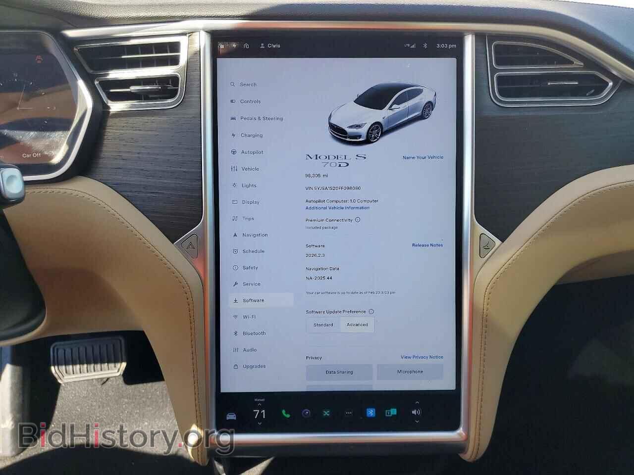 2015 TESLA MODEL S - VIN: 5YJSA1S20FF098080 - Фото 9
