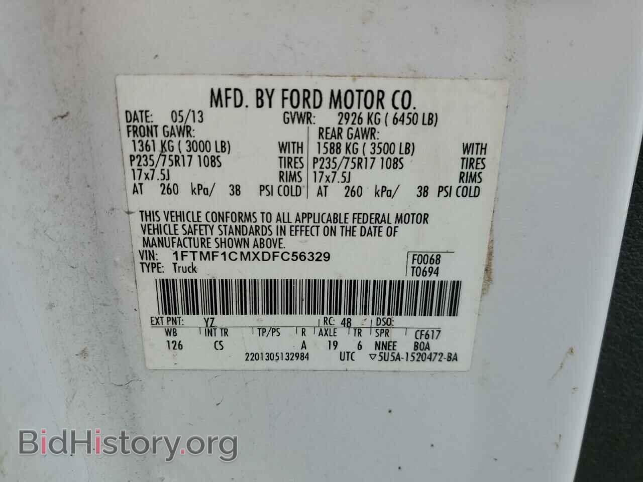 2013 FORD All Models - VIN: 1FTMF1CMXDFC56329 - Фото 12