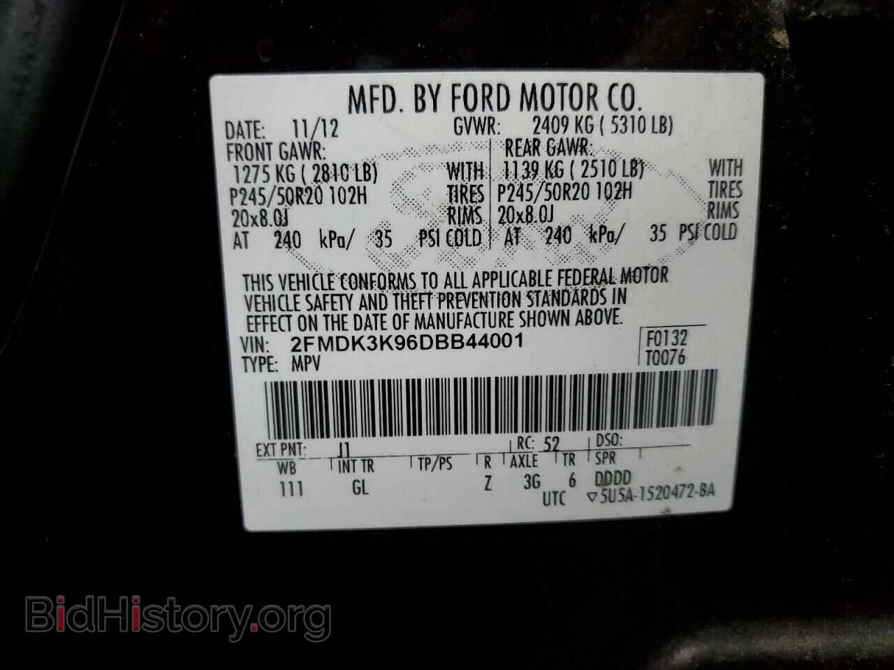 2013 FORD EDGE - VIN: 2FMDK3K96DBB44001 - Фото 13
