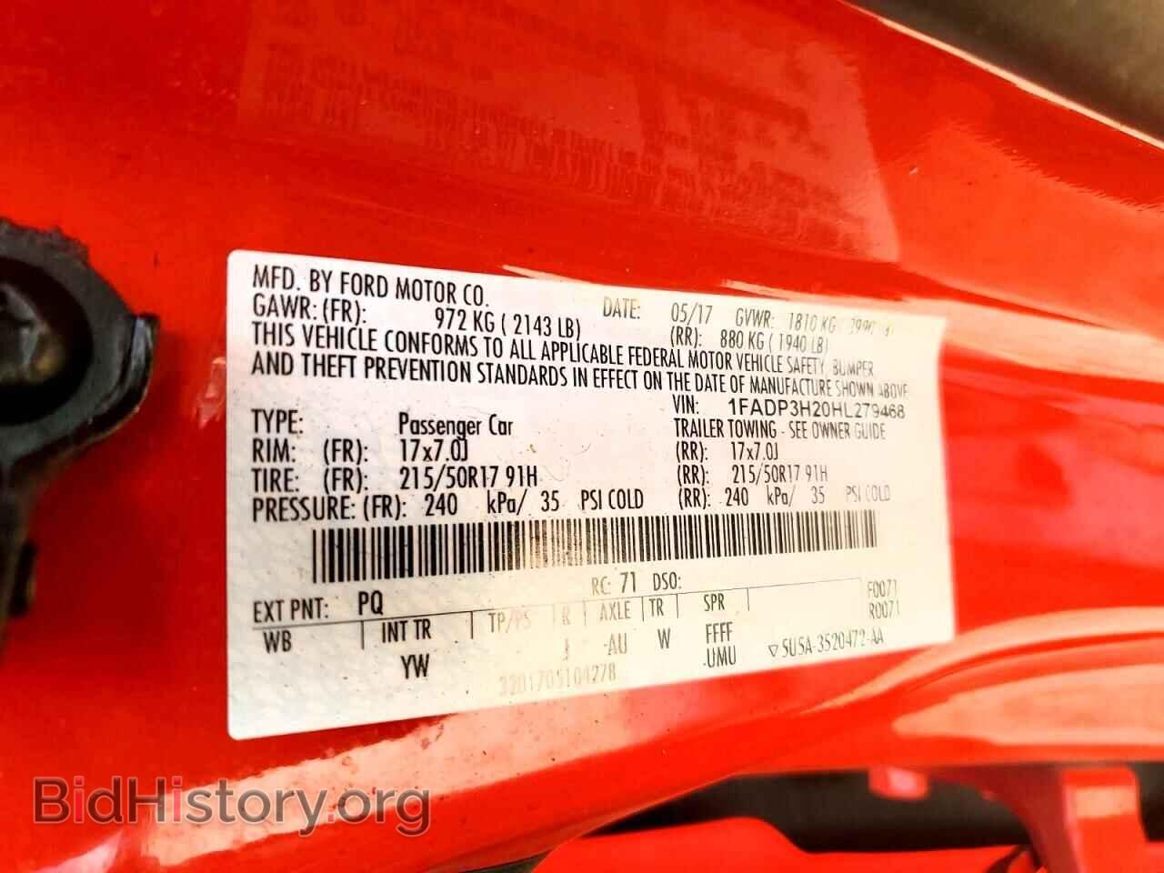 2017 FORD FOCUS - VIN: 1FADP3H20HL279468 - Фото 12