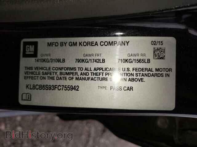 2015 CHEVROLET SPARK - VIN: KL8CB6S93FC755942 - Фото 10