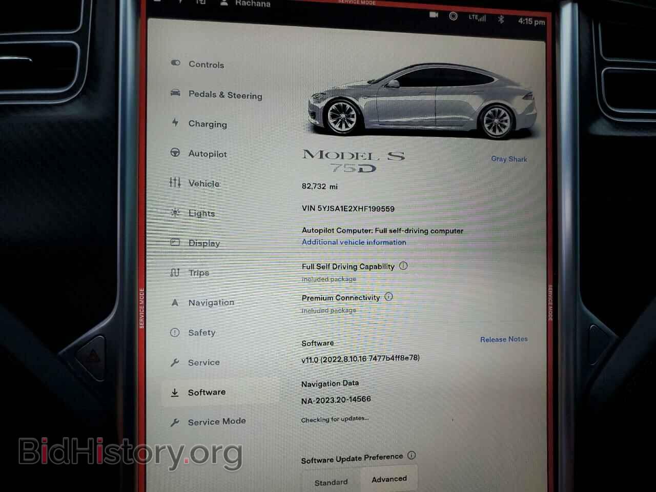 2017 TESLA MODEL S - VIN: 5YJSA1E2XHF199559 - Фото 9