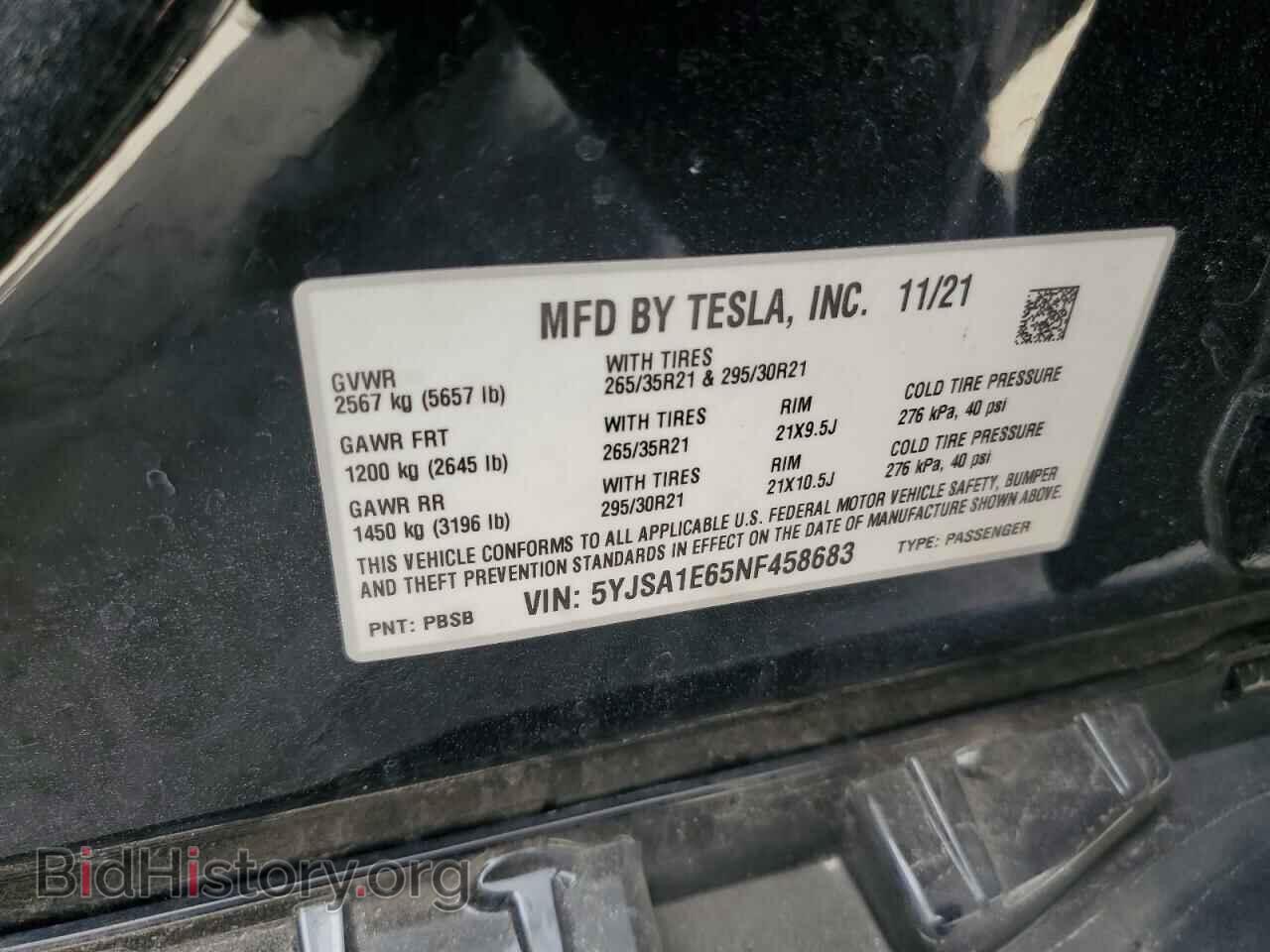2022 TESLA MODEL S - VIN: 5YJSA1E65NF458683 - Photo 13
