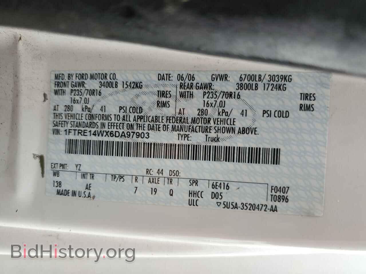 2006 FORD ALL Models - VIN: 1FTRE14WX6DA97903 - Photo 13
