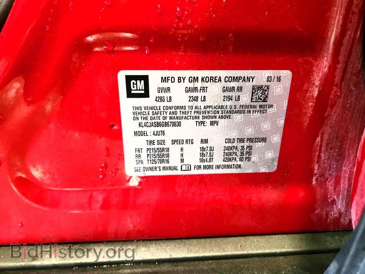 2016 BUICK ENCORE - VIN: KL4CJASB6GB670630 - Photo 14