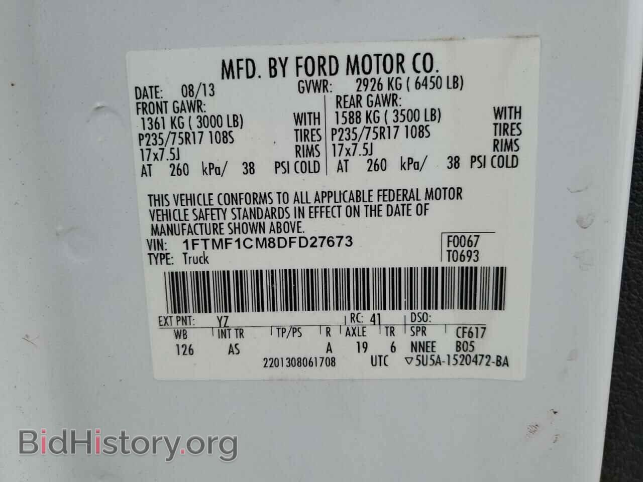 2013 FORD All Models - VIN: 1FTMF1CM8DFD27673 - Photo 13