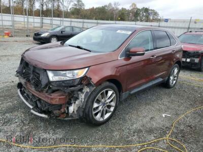 2015 Ford EDGE Titanium, бордовый — VIN 2FMTK3K93FBC09689, Copart