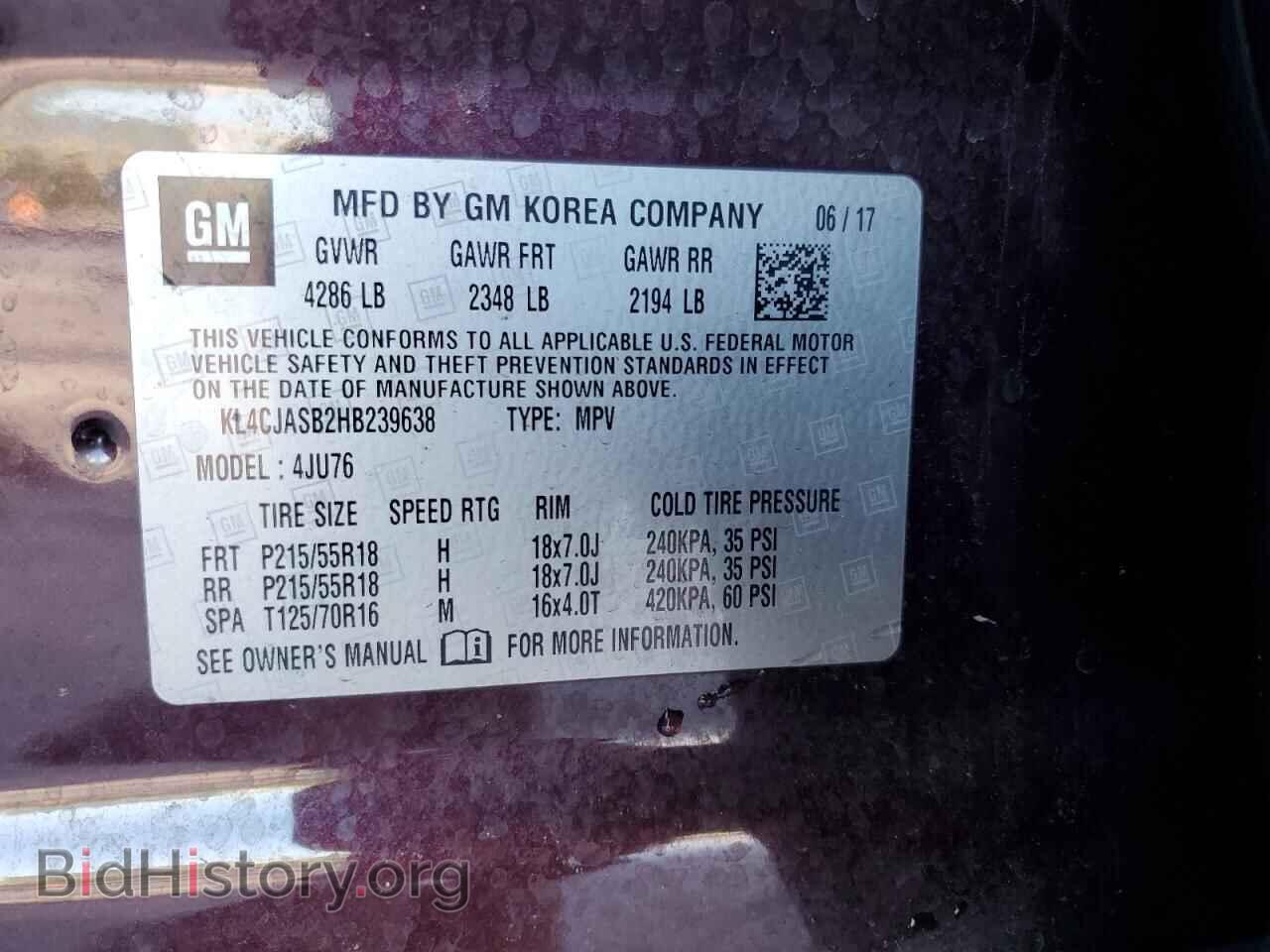 2017 BUICK ENCORE - VIN: KL4CJASB2HB239638 - Фото 16