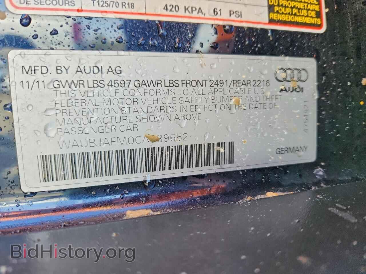 2012 AUDI A3 - VIN: WAUBJAFM0CA089652 - Photo 12