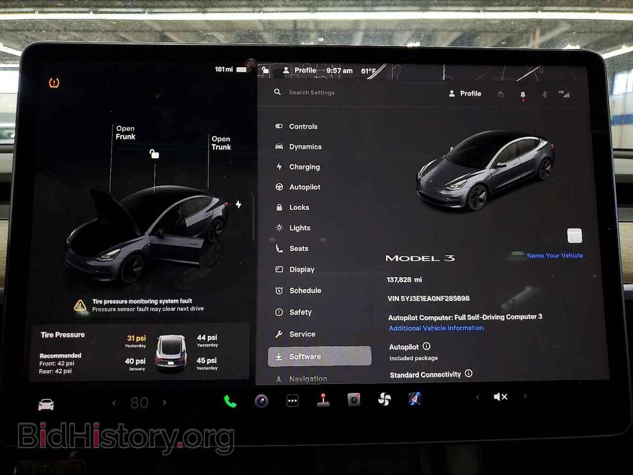 2022 TESLA MODEL 3 - VIN: 5YJ3E1EA0NF285698 - Photo 9