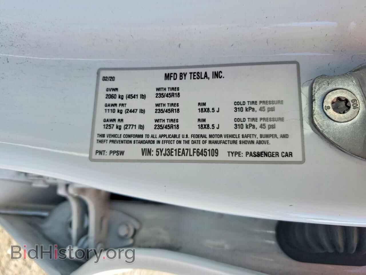 2020 TESLA MODEL 3 - VIN: 5YJ3E1EA7LF645109 - Photo 13