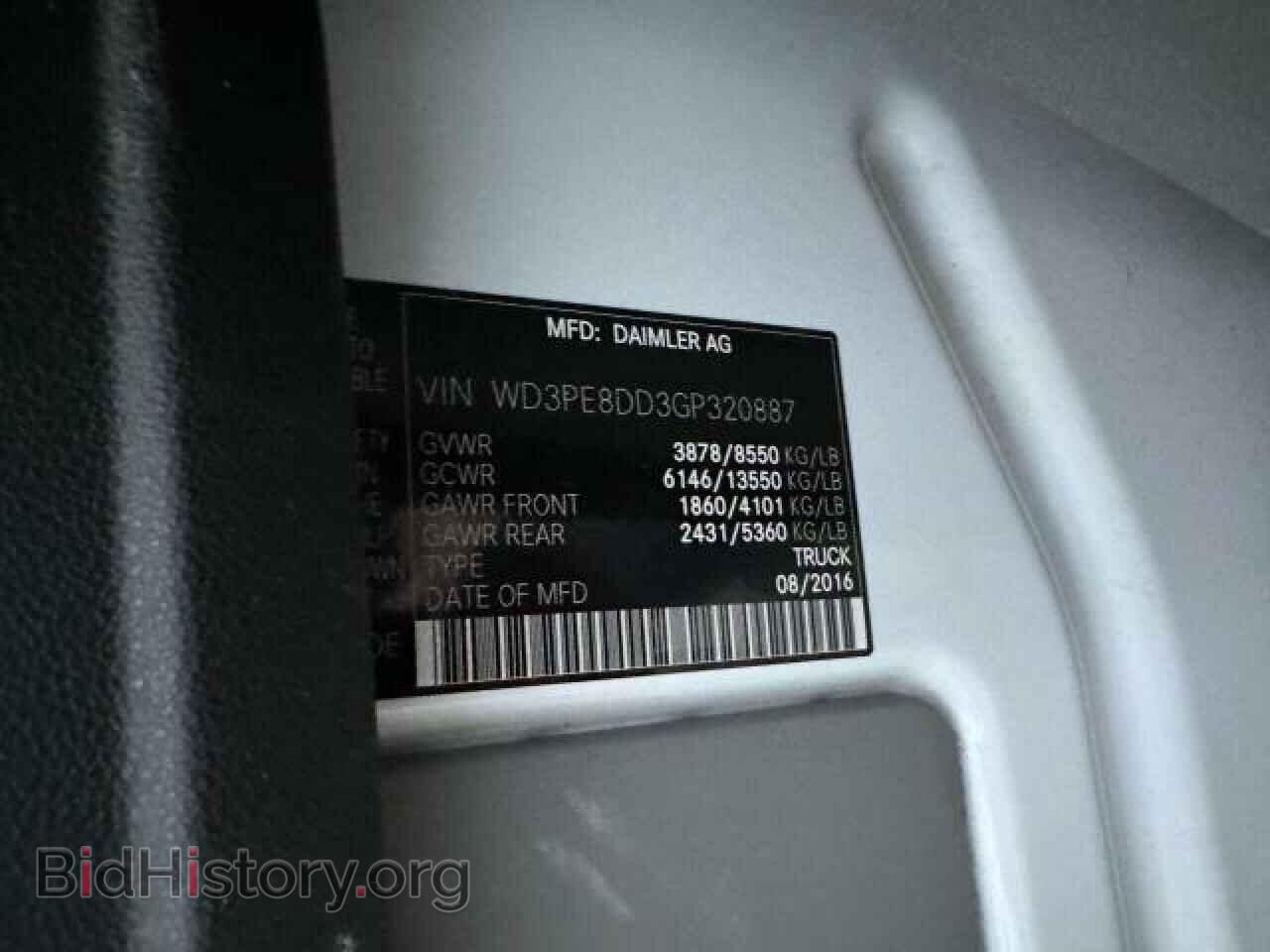 2016 MERCEDES-BENZ SPRINTER - VIN: WD3PE8DD3GP320887 - Фото 10
