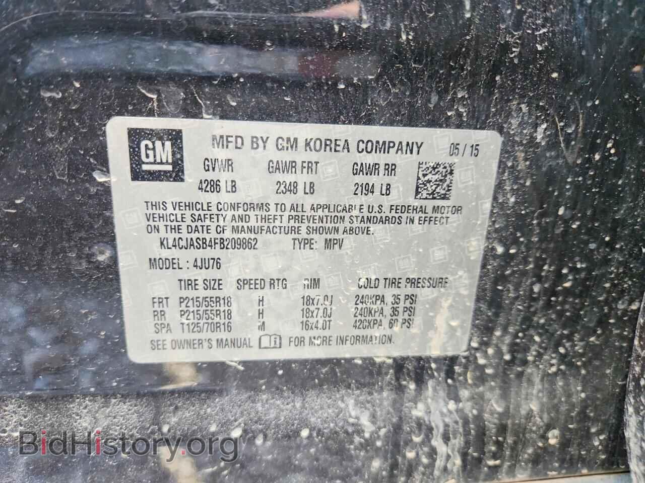 2015 BUICK ENCORE - VIN: KL4CJASB4FB209862 - Фото 13