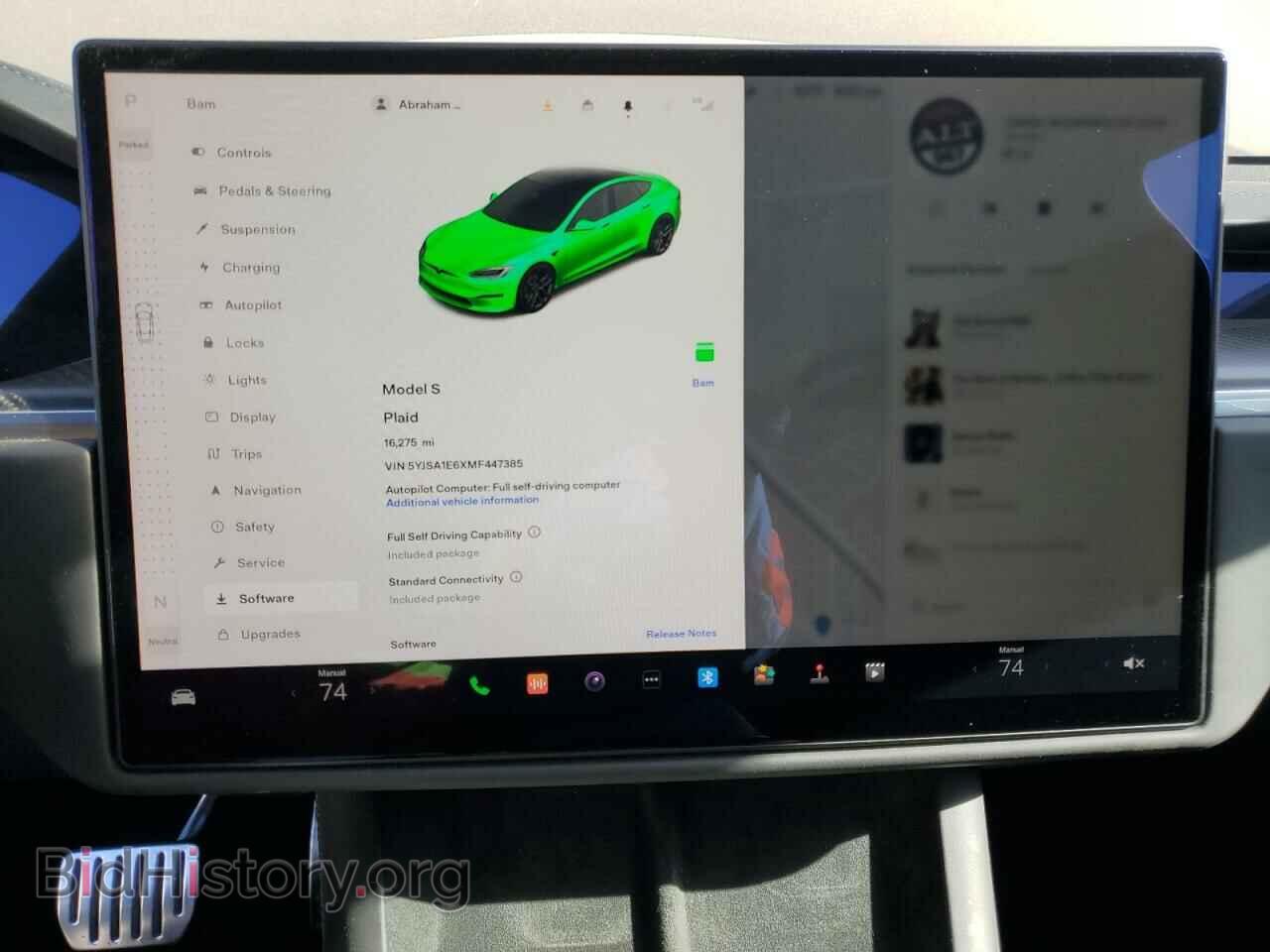 2021 TESLA MODEL S - VIN: 5YJSA1E6XMF447385 - Фото 9