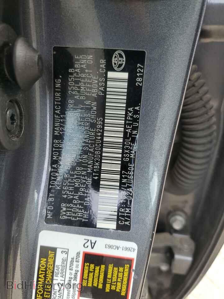 2012 TOYOTA AVALON - VIN: 4T1BK3DB0CU442995 - Фото 12