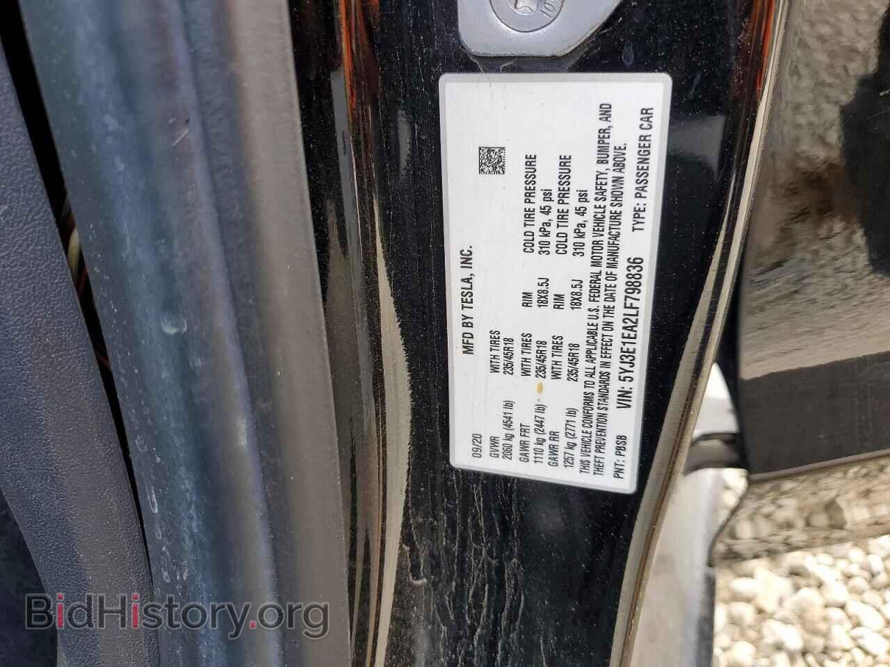 2020 TESLA MODEL 3 - VIN: 5YJ3E1EA2LF798836 - Photo 12