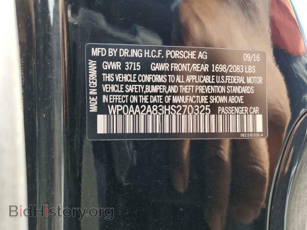 2017 PORSCHE CAYMAN - VIN: WP0AA2A83HS270325 - Фото 12