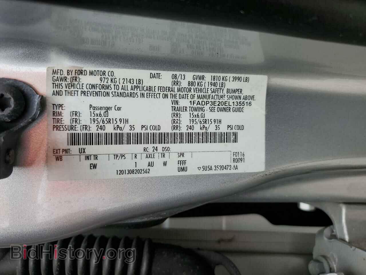 2014 FORD FOCUS - VIN: 1FADP3E20EL135516 - Фото 12