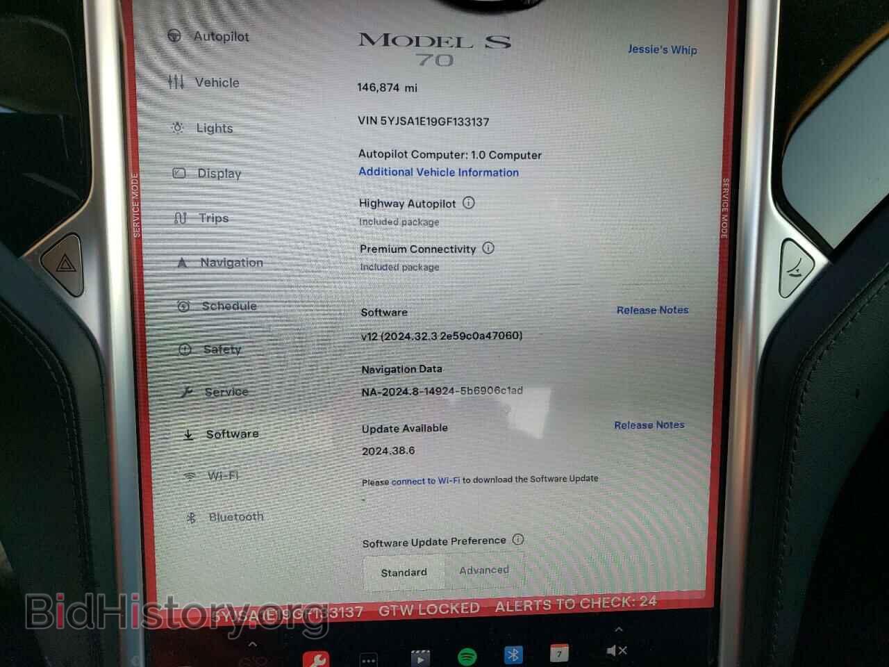 2016 TESLA MODEL S - VIN: 5YJSA1E19GF133137 - Фото 9