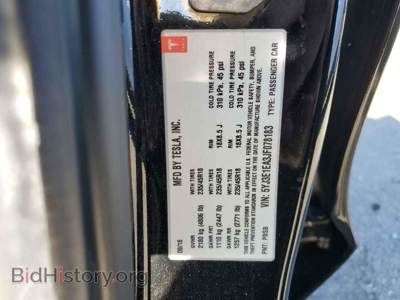 2018 TESLA MODEL 3 - VIN: 5YJ3E1EA3JF078183 - Photo 12