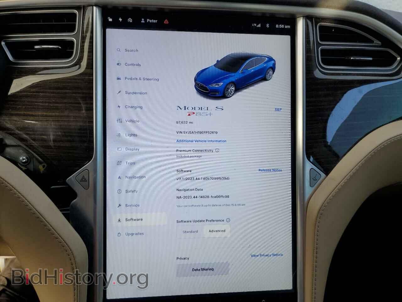 2014 TESLA MODEL S - VIN: 5YJSA1H19EFP52619 - Photo 9
