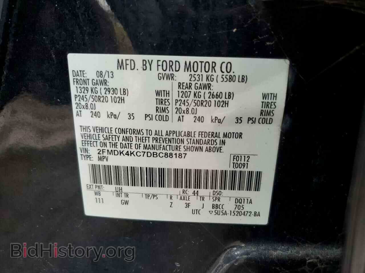2013 FORD EDGE - VIN: 2FMDK4KC7DBC88187 - Фото 13