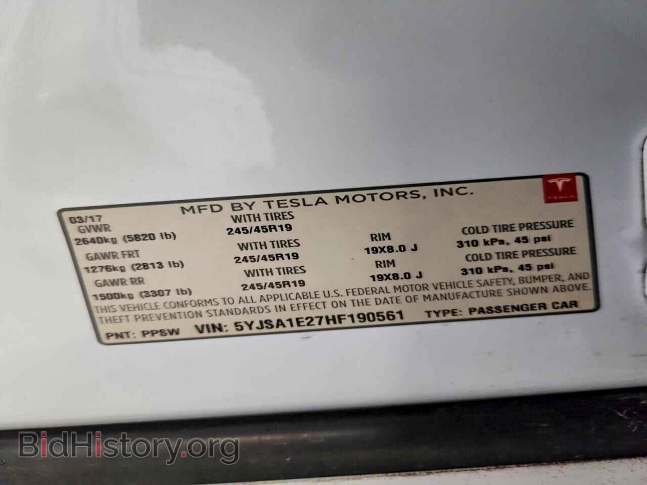 2017 TESLA MODEL S - VIN: 5YJSA1E27HF190561 - Photo 13