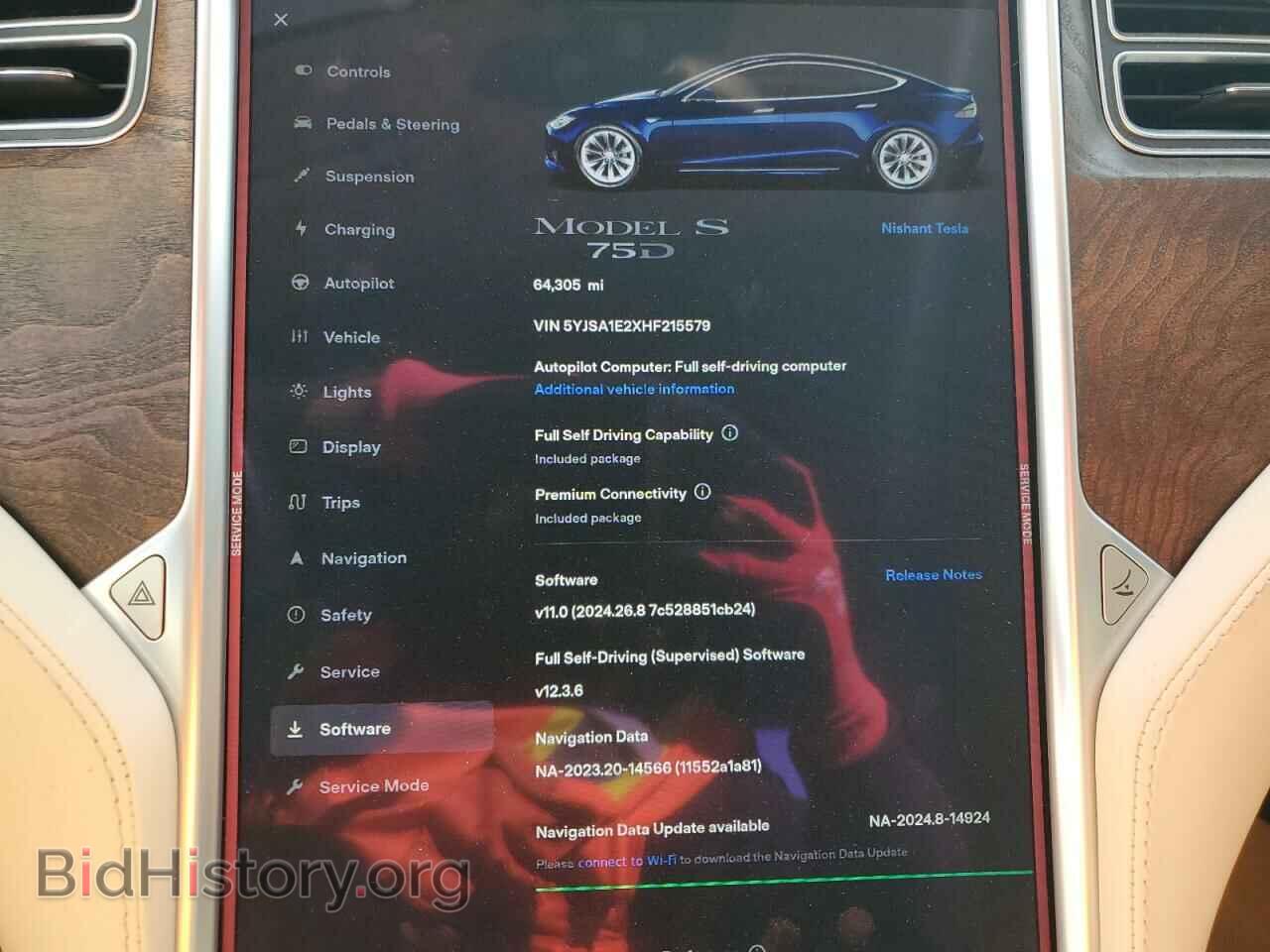 2017 TESLA MODEL S - VIN: 5YJSA1E2XHF215579 - Фото 9