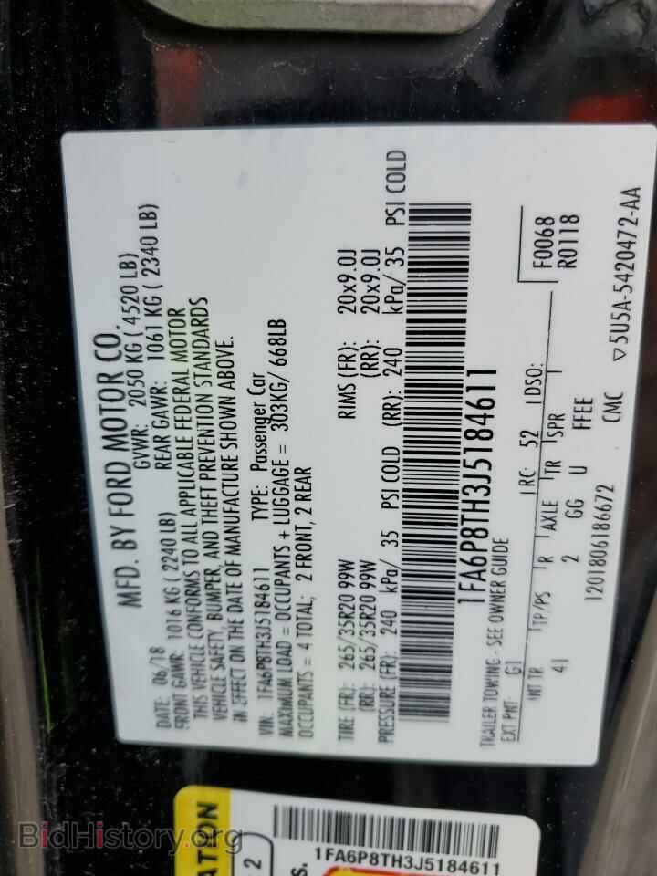 2018 FORD ALL Models - VIN: 1FA6P8TH3J5184611 - Фото 12