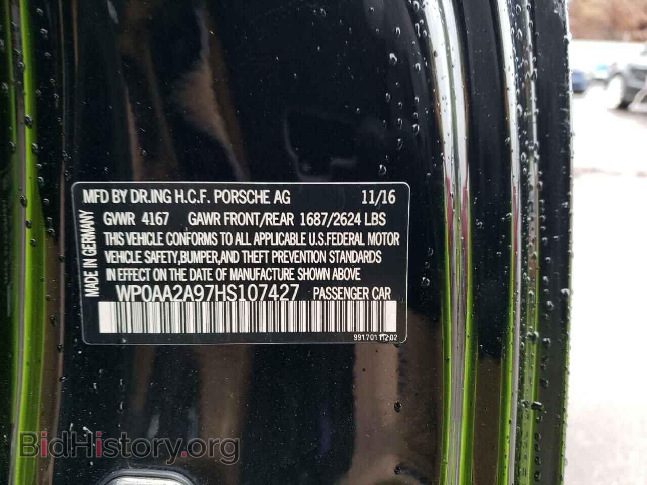 2017 PORSCHE 911 - VIN: WP0AA2A97HS107427 - Фото 13