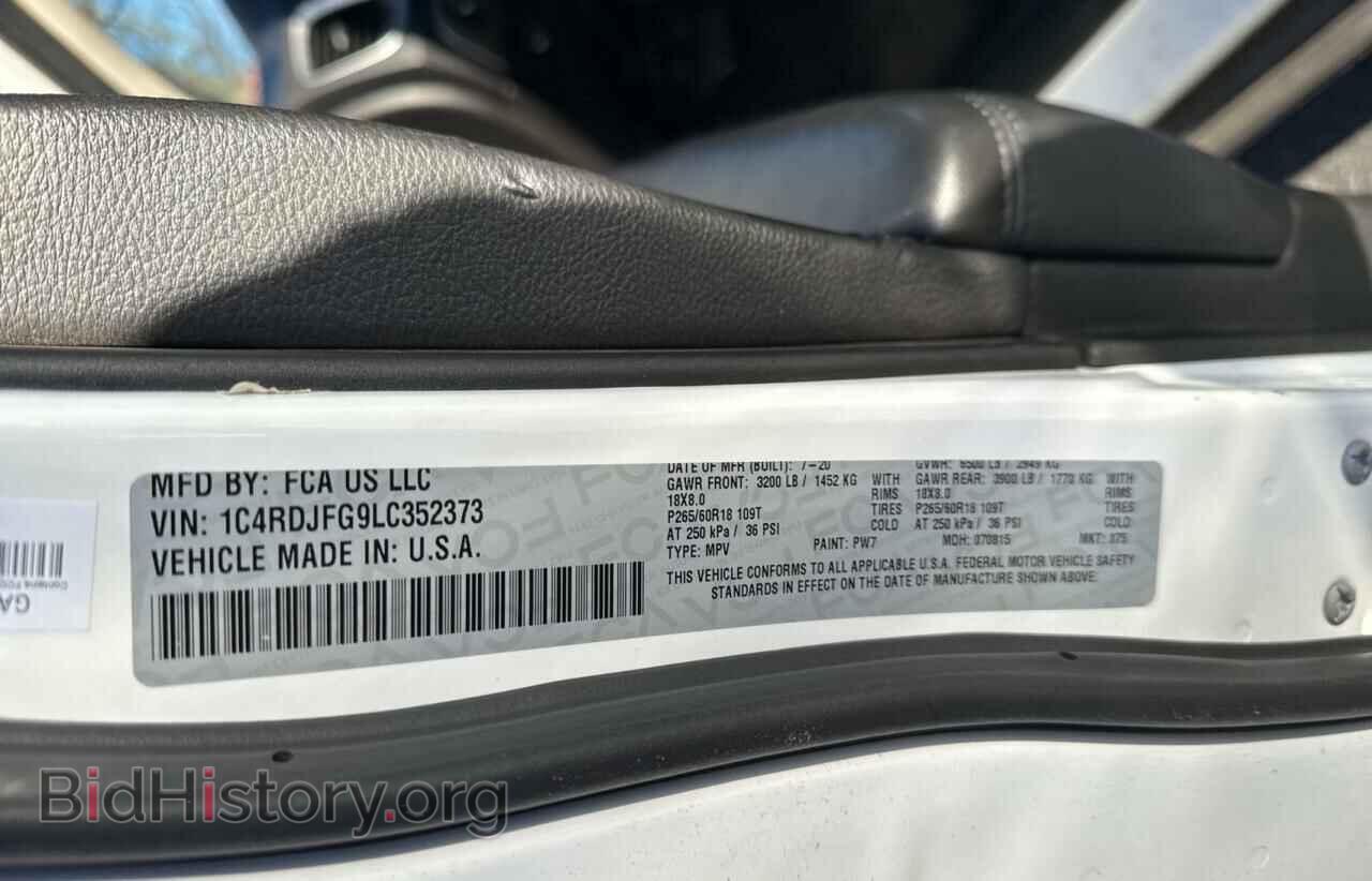 2020 DODGE DURANGO - VIN: 1C4RDJFG9LC352373 - Фото 10